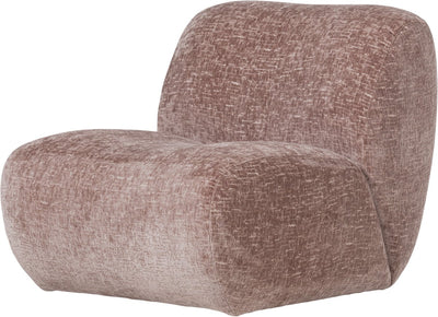 Fauteuil Woood nomu craquelé - velours - rose clair - 74x76x92