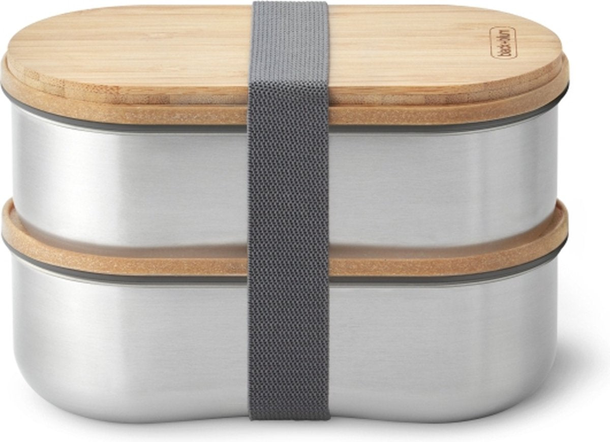 Boîte à bento en acier inoxydable Blum noir noir+blum