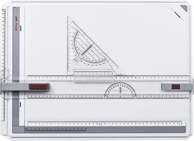 Table à dessin rapide Rotring avec mallette de lecture | règle, compas et équerre intégrés | planche à dessin format a3