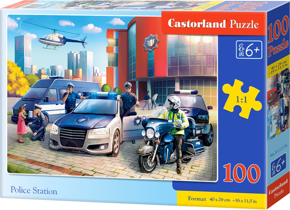 Commissariat de Castorland – puzzle – 100 pièces – police – qualité premium
