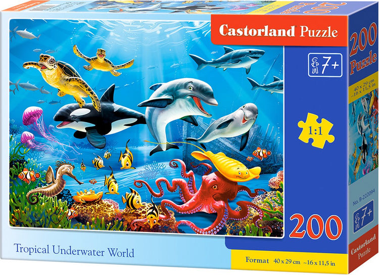Castorland Monde sous-marin tropical – puzzle – 200 pièces – vie marine – qualité premium
