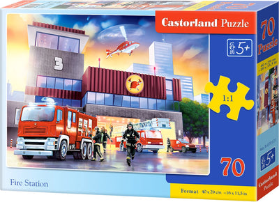 Caserne de pompiers Castorland – puzzle – 70 pièces – pompiers – qualité premium