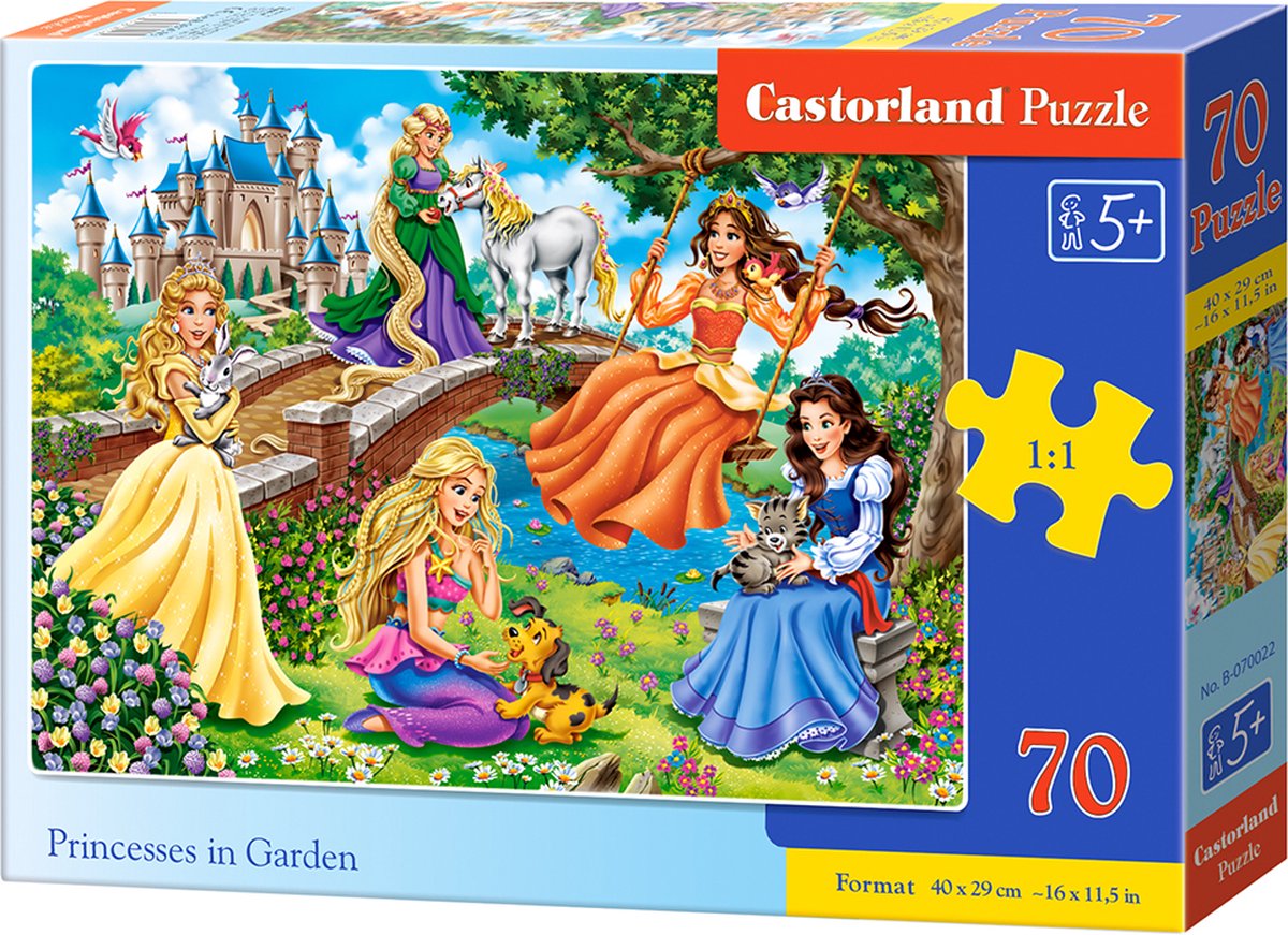 Castorland princesses dans le jardin – puzzle – 70 pièces – contes de fées – qualité premium