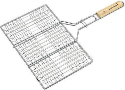 Barbecook - grille à pince pour barbecue - grill à hamburger - convient pour 6 hamburgers - 52,5x35x3cm