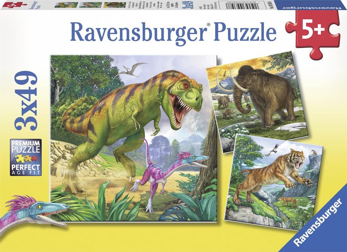 Ravensburger dirigeants de la préhistoire - trois puzzles de 49 pièces