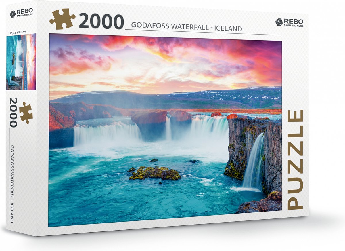 Rebo productions puzzle rebo 2000 pièces - cascade de godafoss