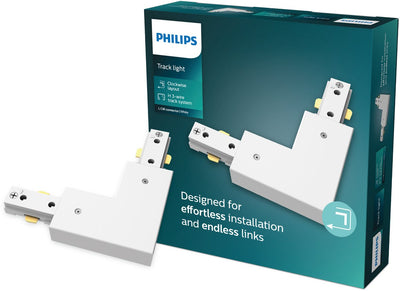 Philips LED Philips EasyLink - connecteur - connecteur en forme de L - coin droit - blanc - éclairage sur rail