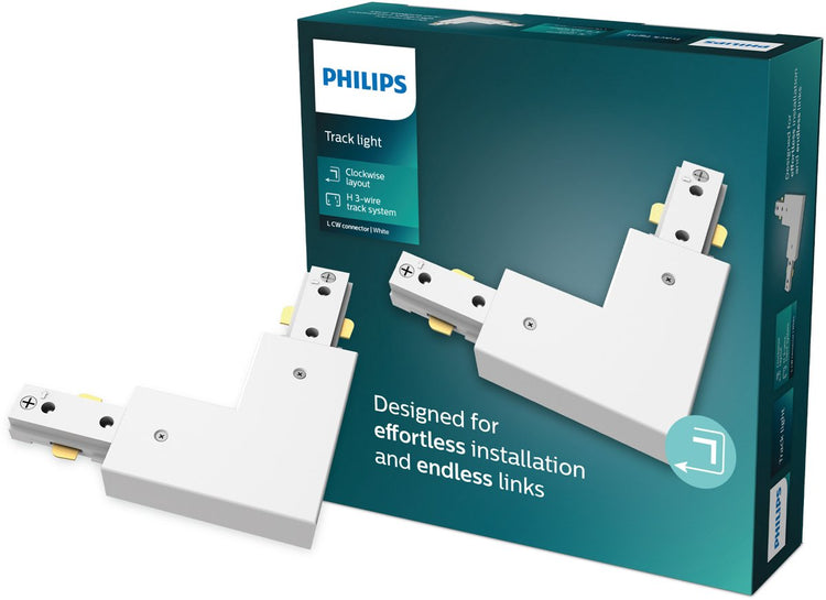 Philips LED Philips EasyLink - connecteur - connecteur en forme de L - coin droit - blanc - éclairage sur rail