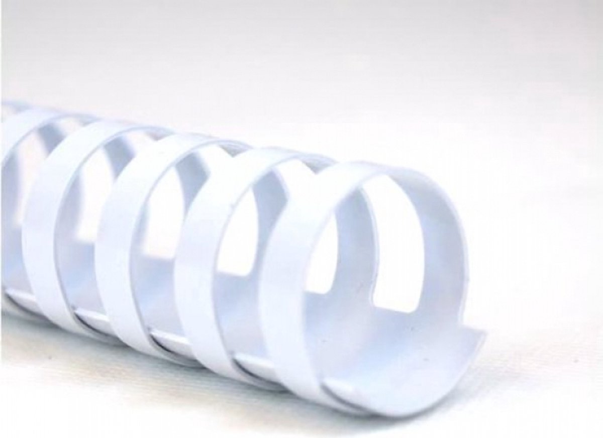 Reliure à dos gbc plastique a4 12mm blanc capacité 95 feuilles