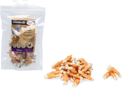 Beeztees friandises savoureuses os de fête au poulet - snacks pour chiens - biscuits pour chiens - friandises pour chiens - 200 grammes