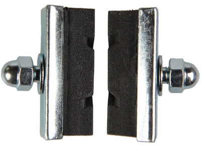 Dresco brake pads - for squeeze brakes - for front or rear brake - to be mounted with the button head nut - width 10mm - length 4cm - 2 pieces