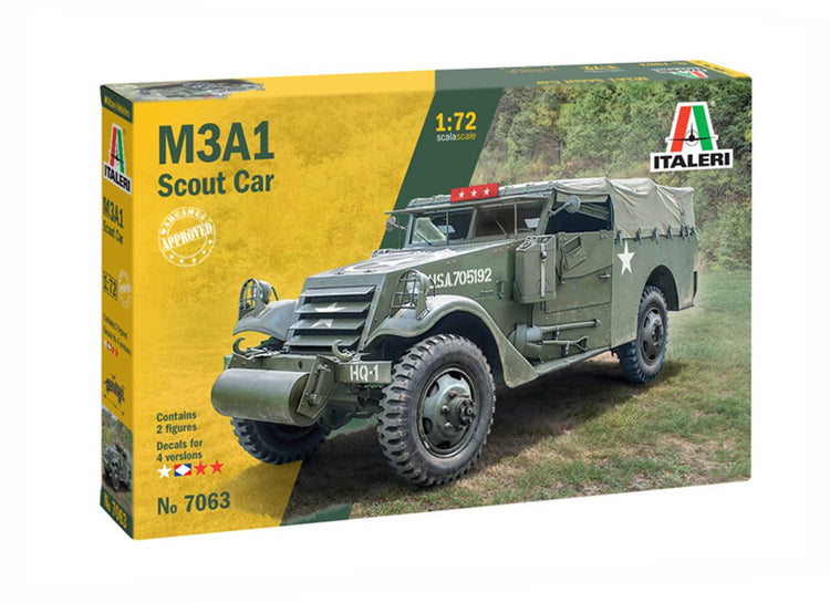 Kit de construction de maquettes Italeri véhicules militaires - 7063 m3a1 voiture de reconnaissance en plastique - 1:72 - modélisme