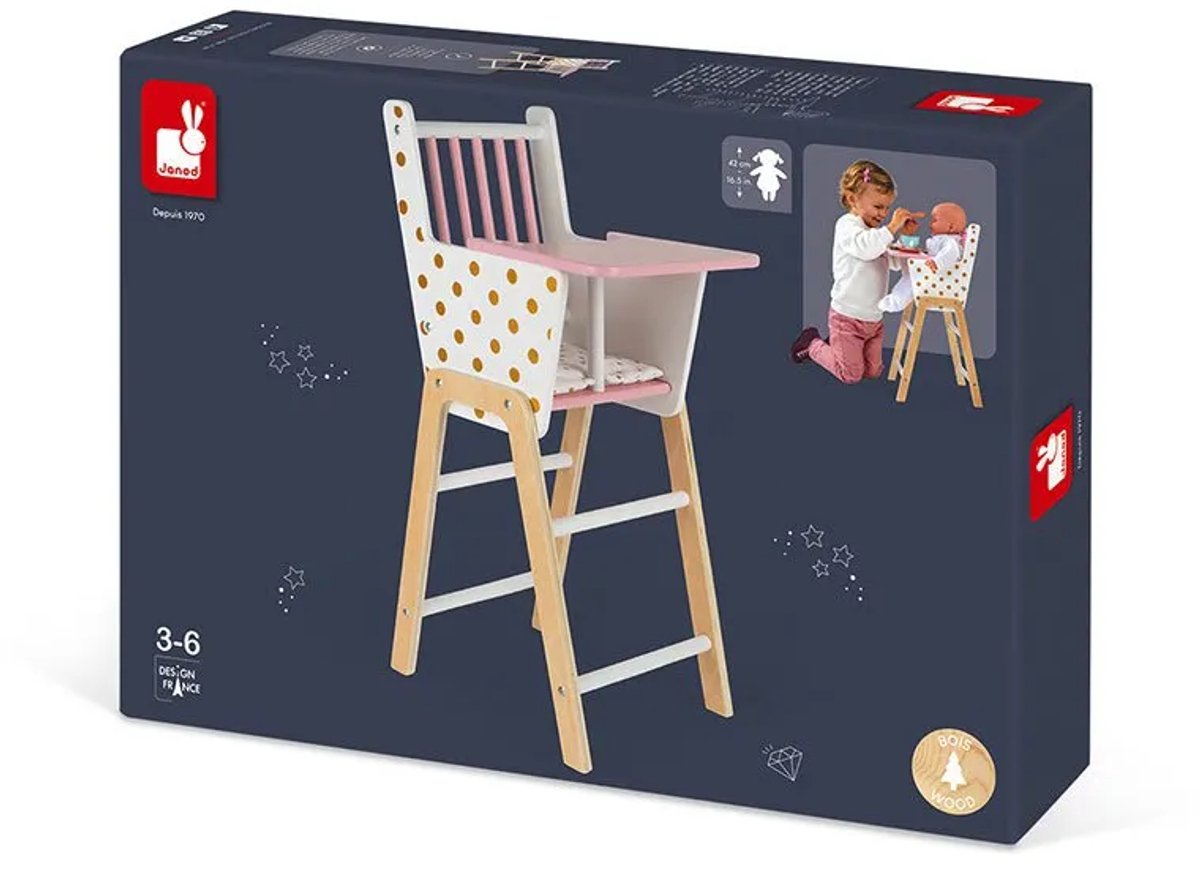 Janod - candy chic - chaise de poupée en bois