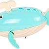 Petits jouets de bain à pied excitable baleine en bois excitable