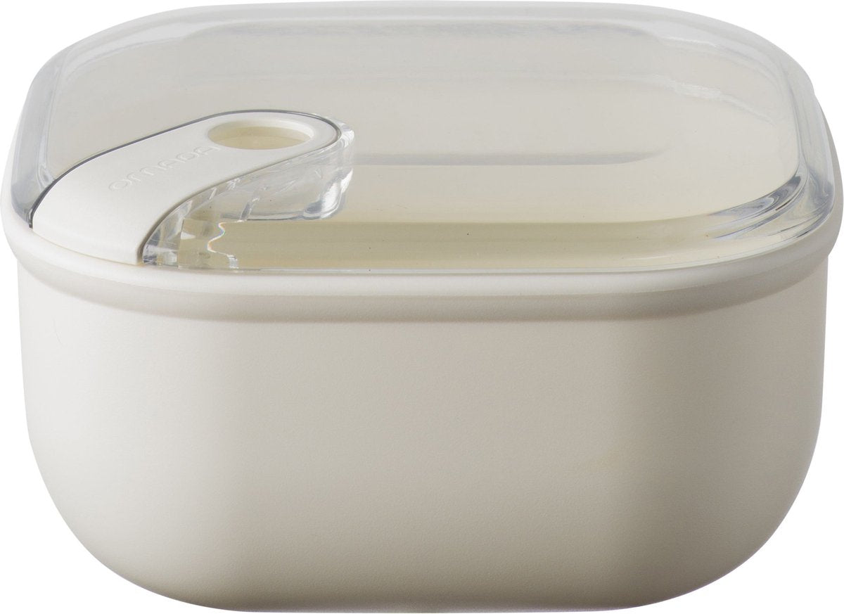 Omada - boîte à lunch pull box carrée basse 1 litre - polypropylène - beige -