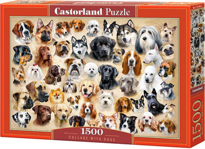 Collage Castorland avec des chiens – puzzle – 1 500 pièces – finition satinée – ajustement parfait – qualité européenne