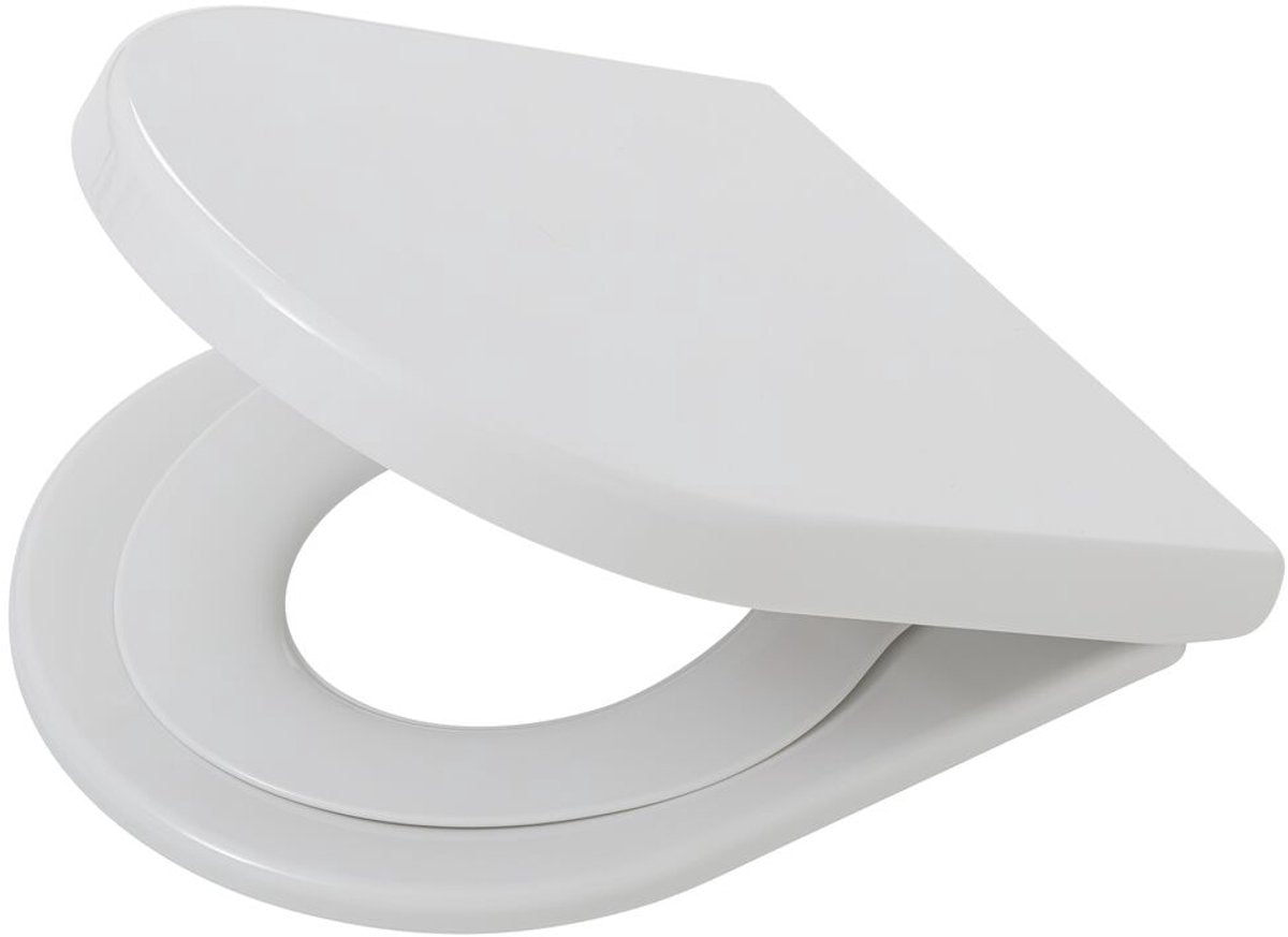 Tiger Turley - Abattant WC - Abattant WC avec siège enfant - Forme D - Thermoplastique - Fermeture amortie - Nettoyage facile - Blanc