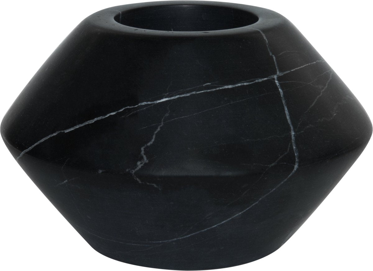 Photophore design branche maysa 3 - marbre - 12 x 7 cm - noir