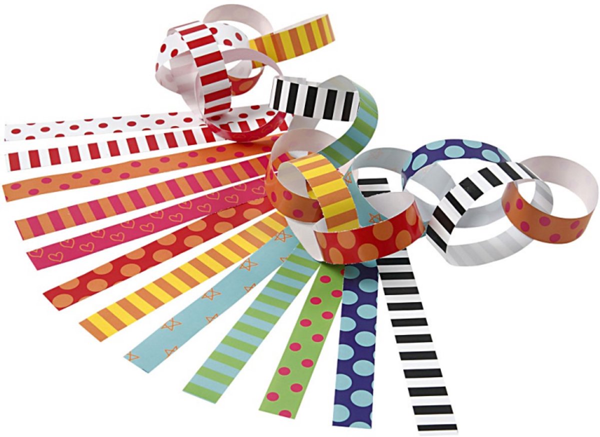 Bandes de guirlande Creativ company, imprimées, l: 16 cm, l: 15 mm, 400 pièces 1 boîte