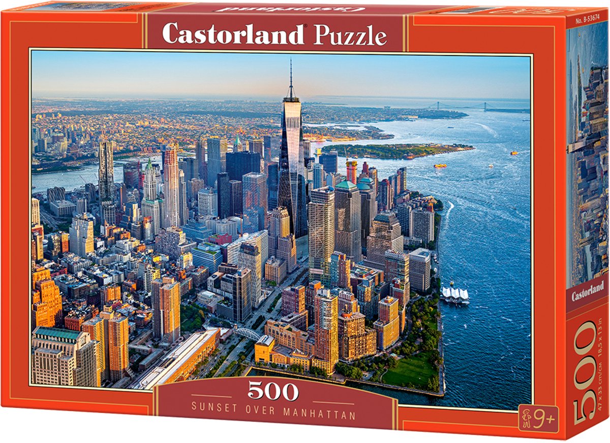 Castorland coucher de soleil sur Manhattan – puzzle – 500 pièces – finition satinée – ajustement parfait – qualité européenne