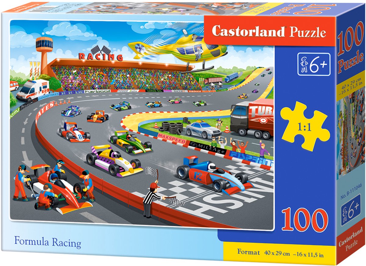 Castorland Formula Racing – Puzzle – 100 pièces – Course – Qualité Premium