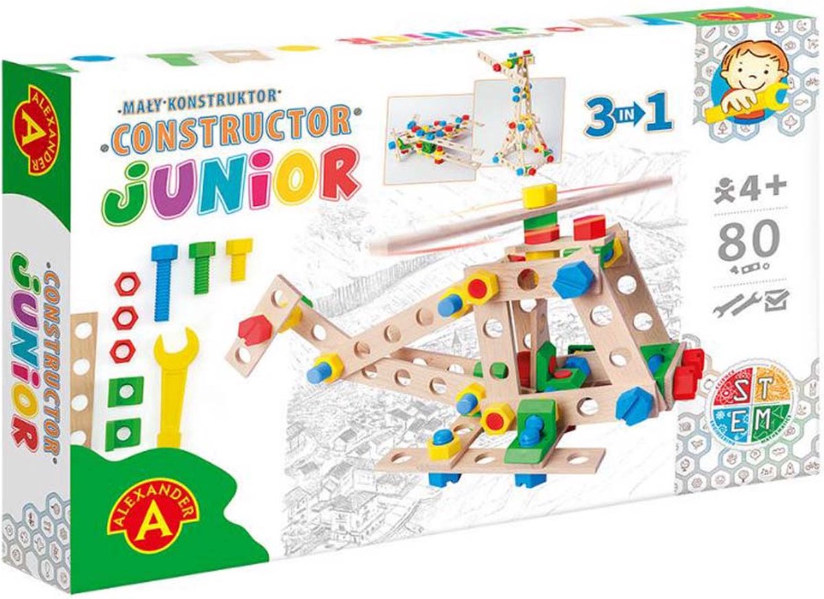 Alexander Toys Constructor Junior - 3×1 - hélicoptère - 80 pcs