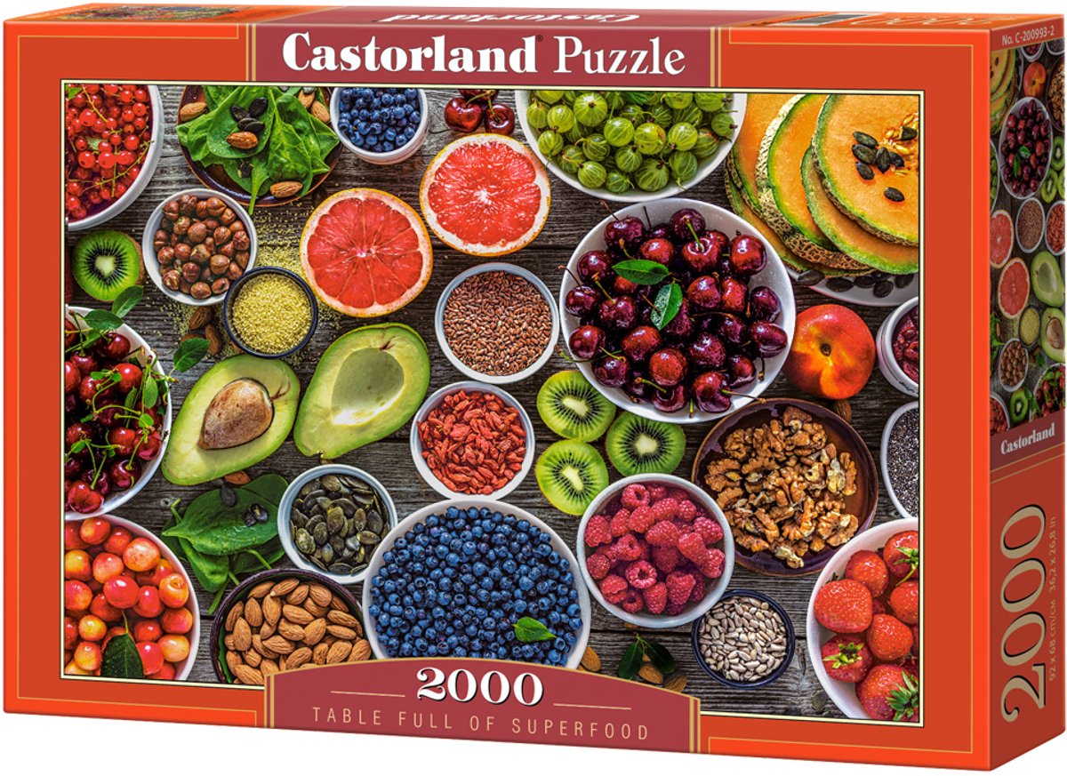 Table Castorland pleine de superaliments – puzzle – 2000 pièces – finition satinée – ajustement parfait – qualité européenne