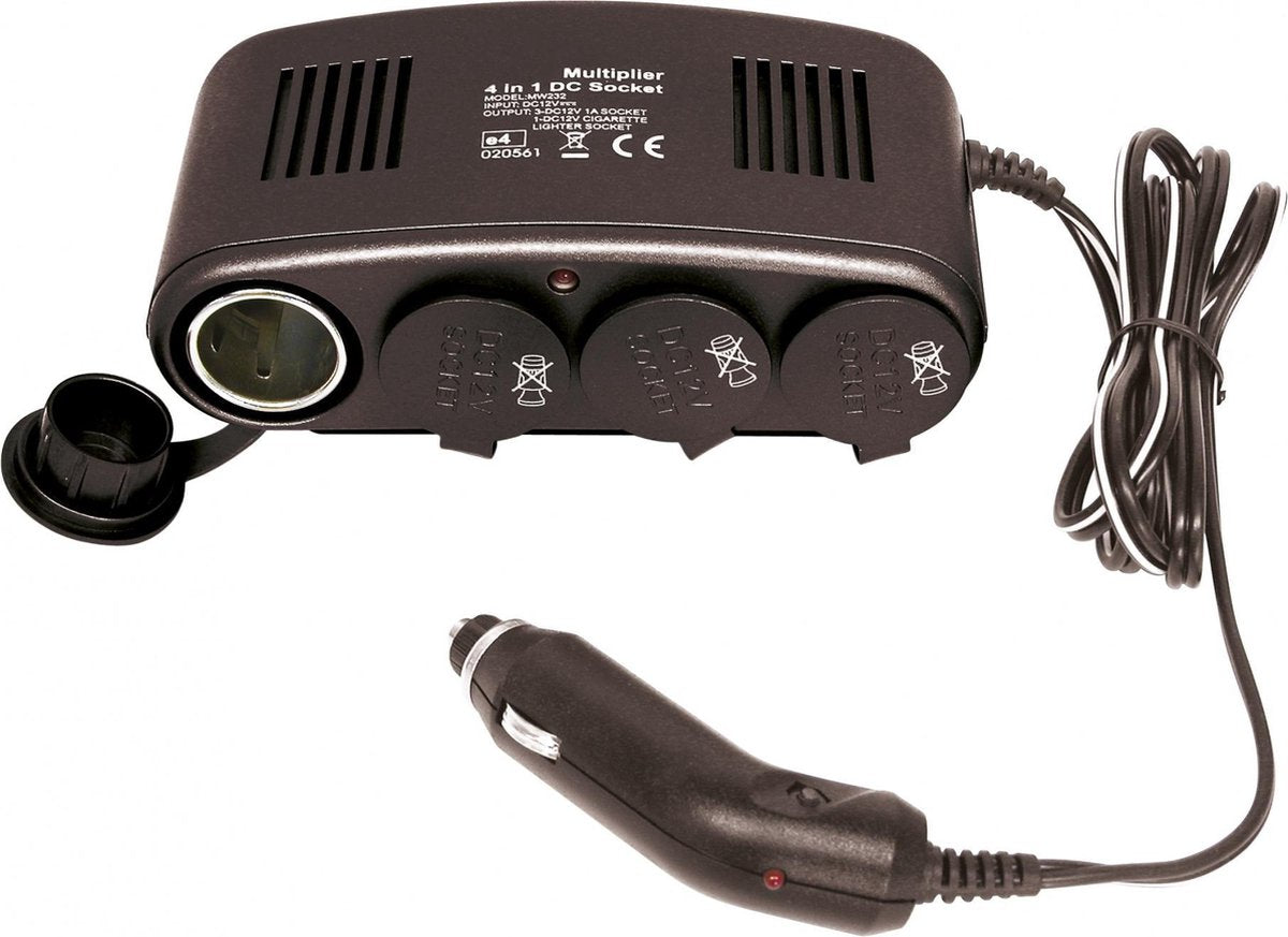 Boîte allume-cigare 4 voies Carpoint LED - 12v - 10a