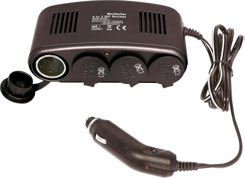 Boîte allume-cigare 4 voies Carpoint LED - 12v - 10a