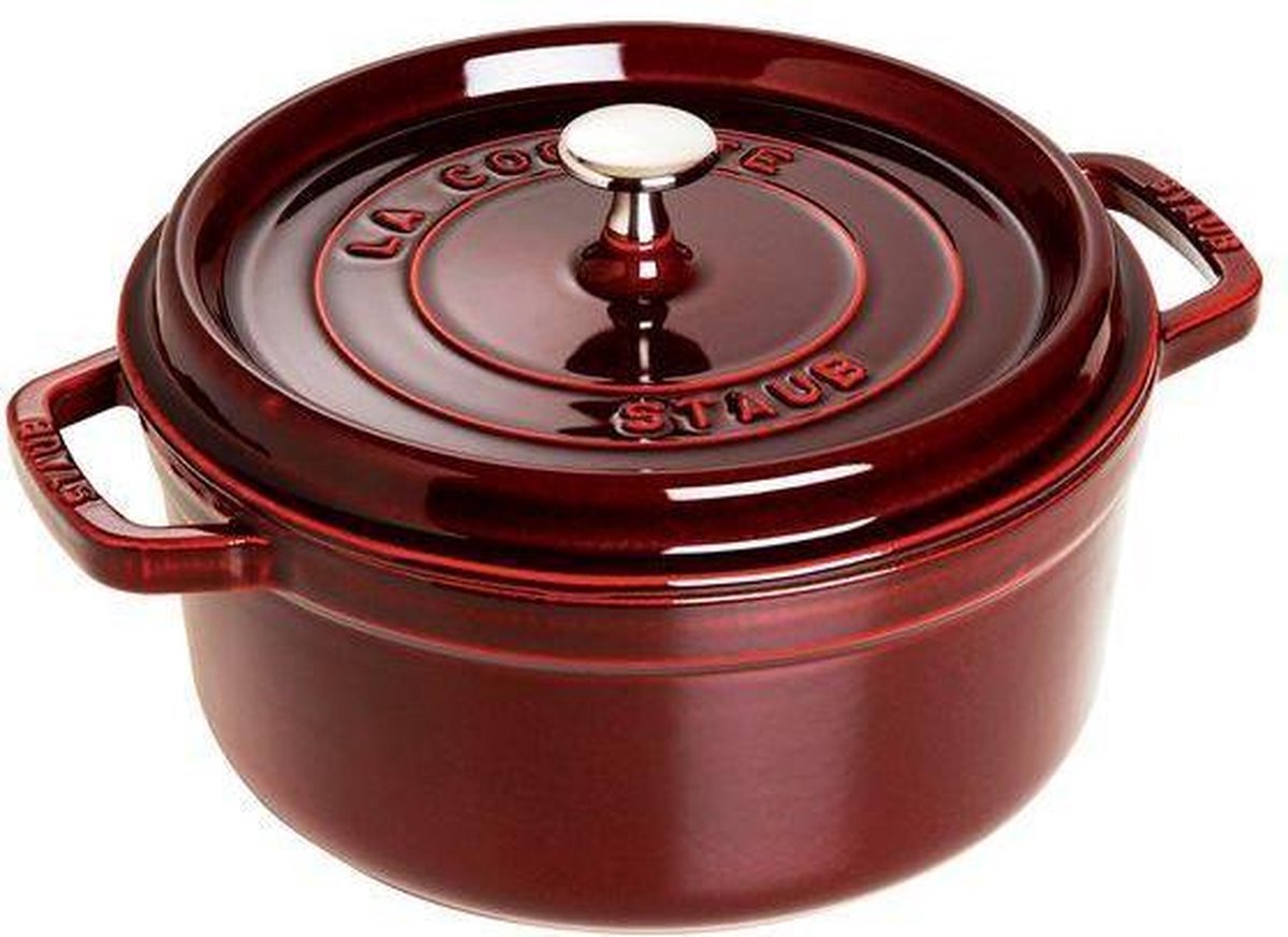 Staub cocotte ronde 24cm bordeaux