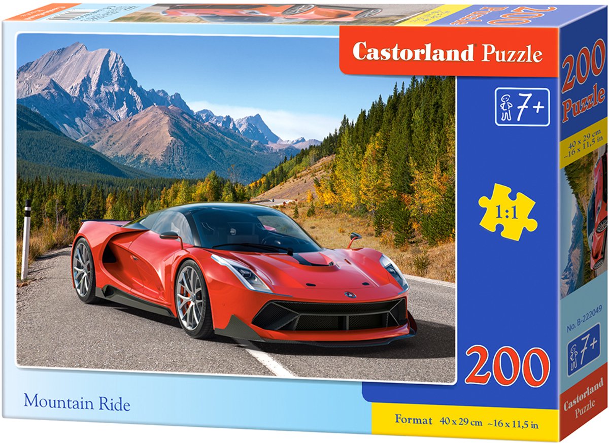 Castorland mountain ride – puzzle – 200 pièces – montagnes – supercar – qualité premium