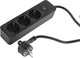 Prise Q-link - 3 voies - avec interrupteur - plate - 3 x 1,5 mm² - 1,5 m - PVC - noir