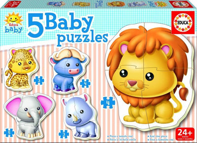 Educa - 5 puzzles bébé - animaux - 3 à 5 pièces
