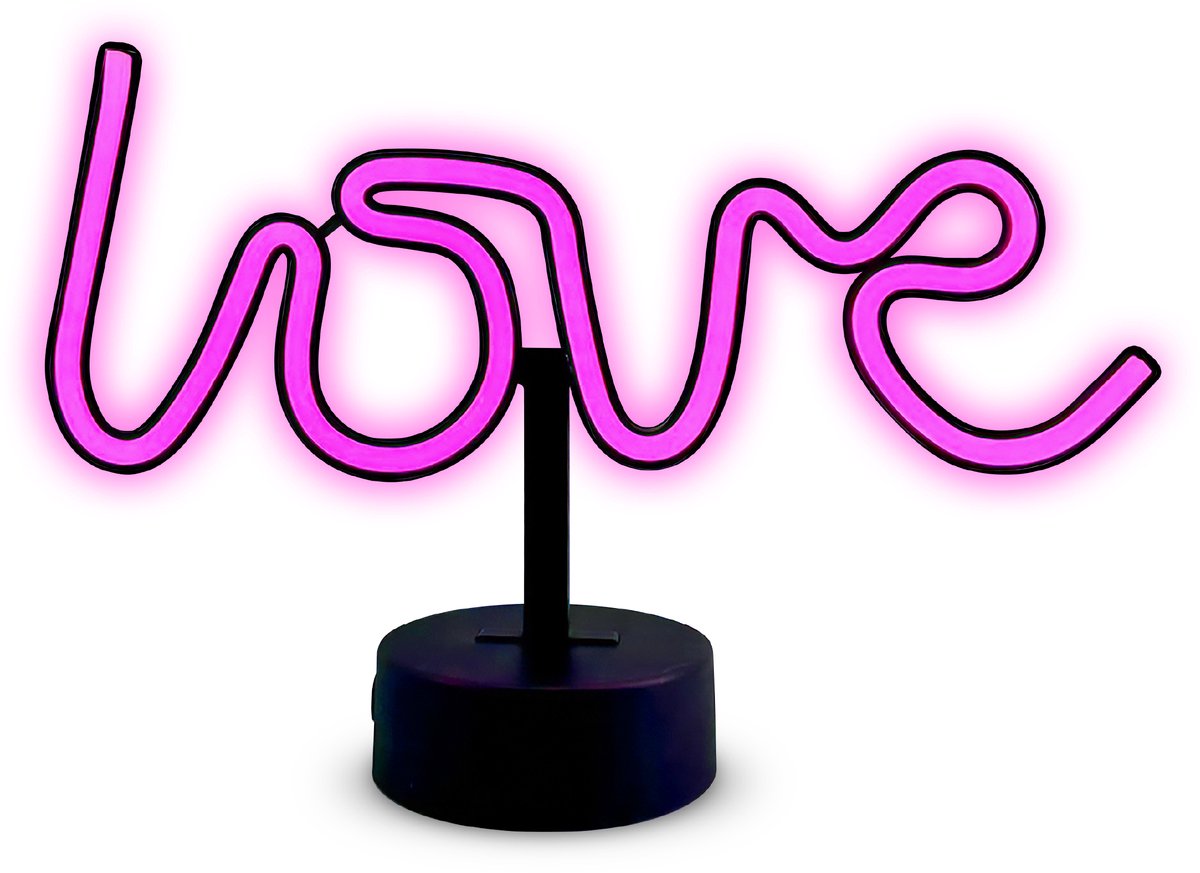 Partyfunlights - Lampe d'amour néon LED - love - rose - sur USB et piles