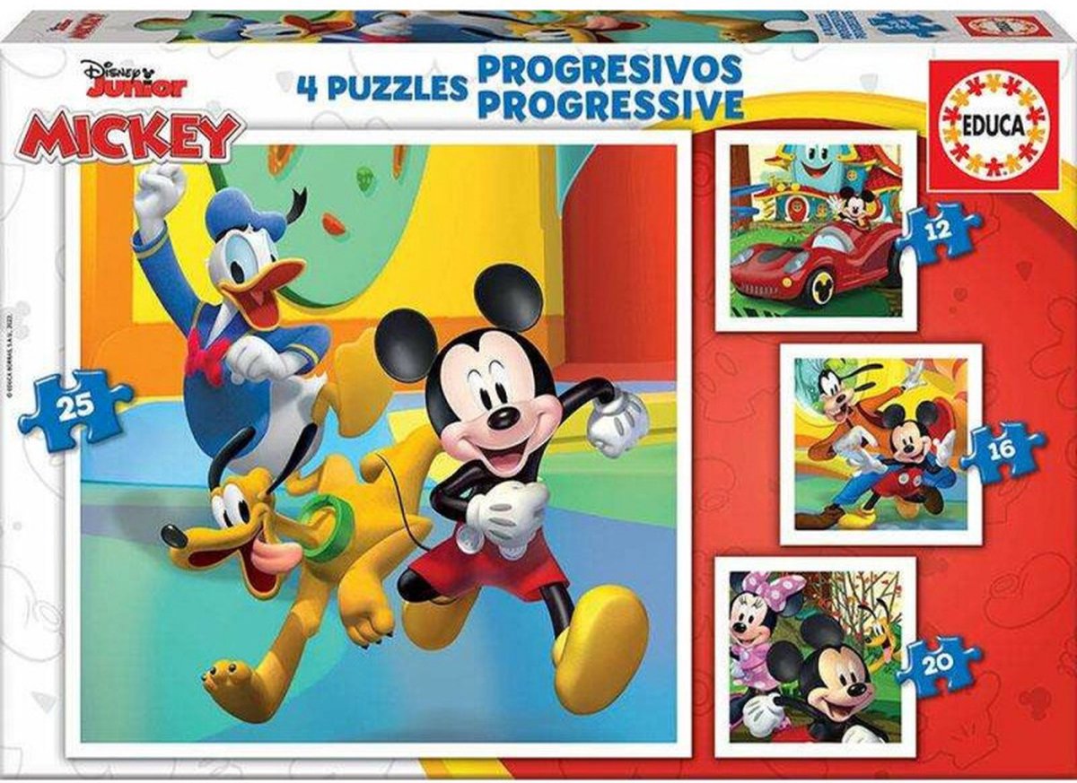Educa - puzzle - 12, 16, 20, 25 pièces - Mickey et ses amis