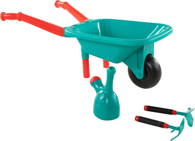 brouette avec des outils de jardin