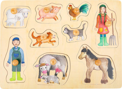 Puzzle forme petit pied ferme bois junior 9 pièces