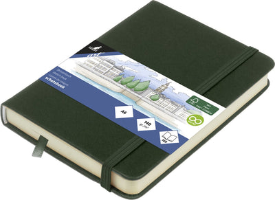Carnet de croquis Kangaro - a6 - vert forêt - couverture rigide en pu - avec élastique et ruban de lecture - k-861218