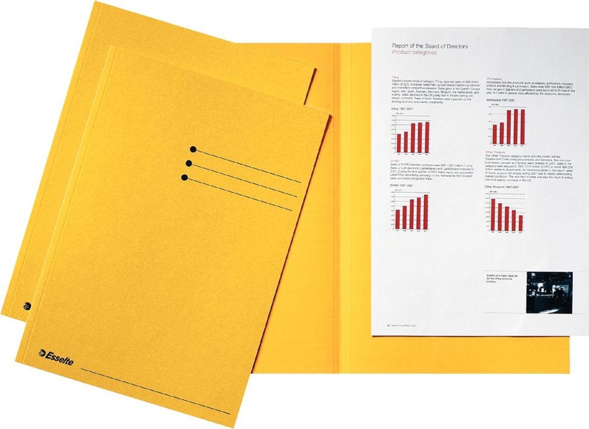 Dossier intercalaire en carton jaune Esselte