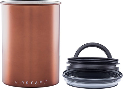 Conception planétaire - paysage aérien - grains de café - pots de stockage - vide - café - acier - cuivre brossé - 500 grammes