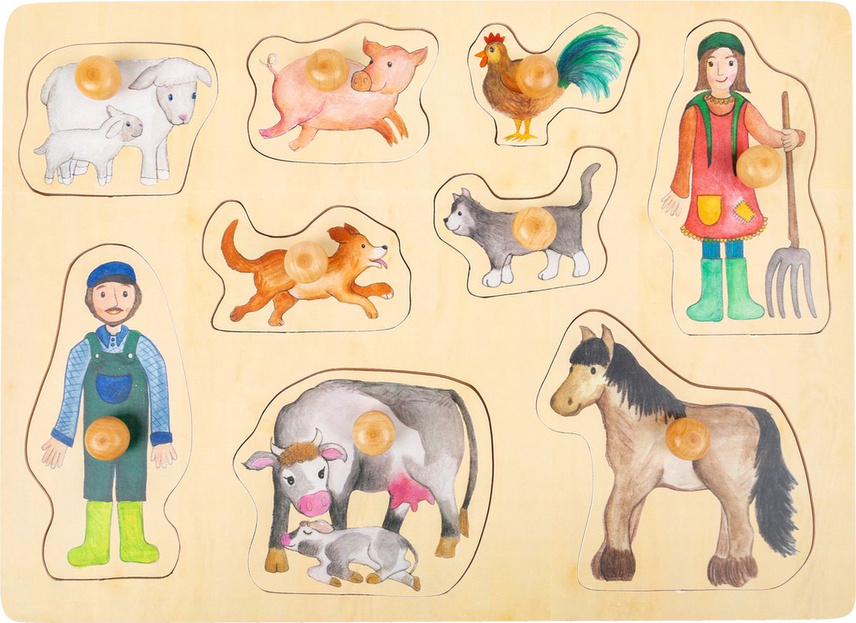 Puzzle forme petit pied ferme bois junior 9 pièces