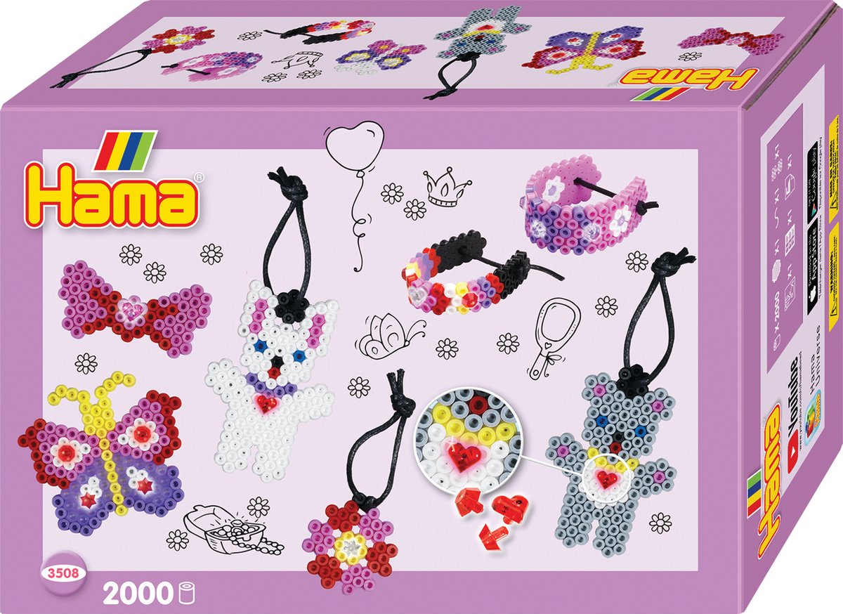 Hama - set de perles thermocollantes - coffret cadeau fashion set - 2000 pièces
