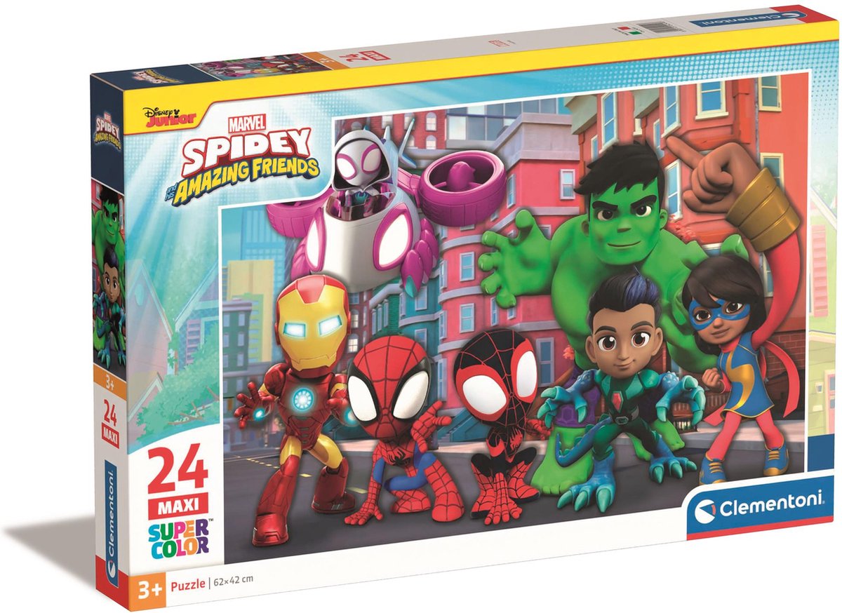 Clementoni Jigsaw Puzzle Super Color Maxi Spidey, 24e.