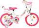 Vélo enfant Volare licorne - filles - 14 pouces - blanc - deux freins à main