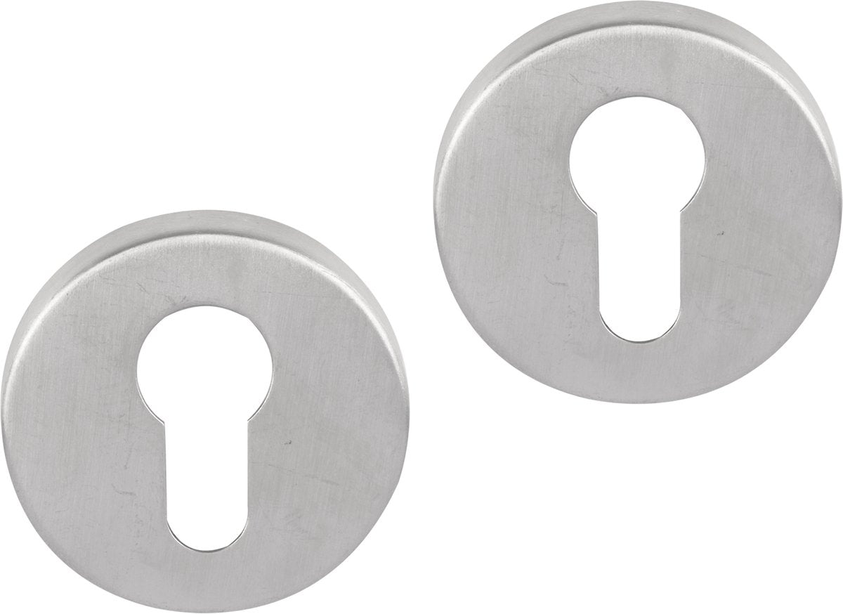 Rosace cylindrique Differnz - chrome mat - acier inoxydable - - essence ronde 53x10mm chrome mat