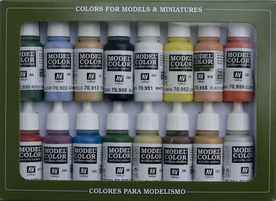 Vallejo Hobby Paint Peinture acrylique - 70140 Basic Colors USA - Model Color - Kit de peinture acrylique - 16x 17 ml