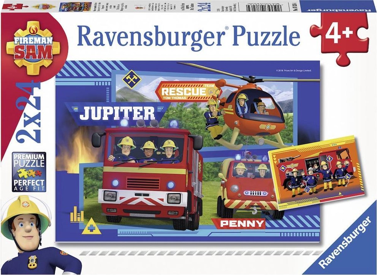Ravensburger - Brandweerman Sam Puzzel - In actie 2x24 stuks