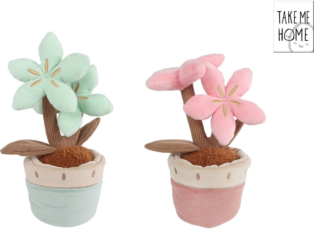 Peluche plante Take me home avec 2 fleurs l - 24cm