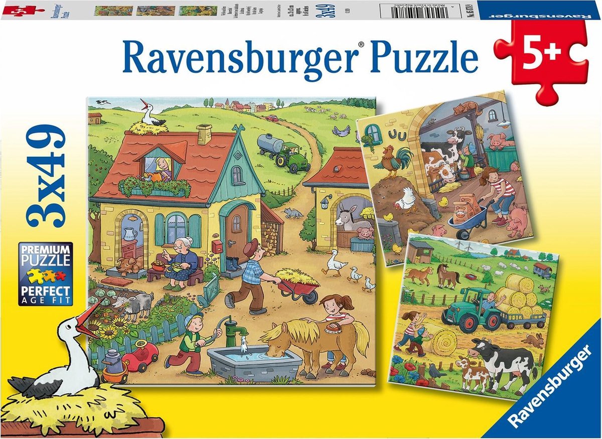 Ravensburger - sur la ferme 3x49st.