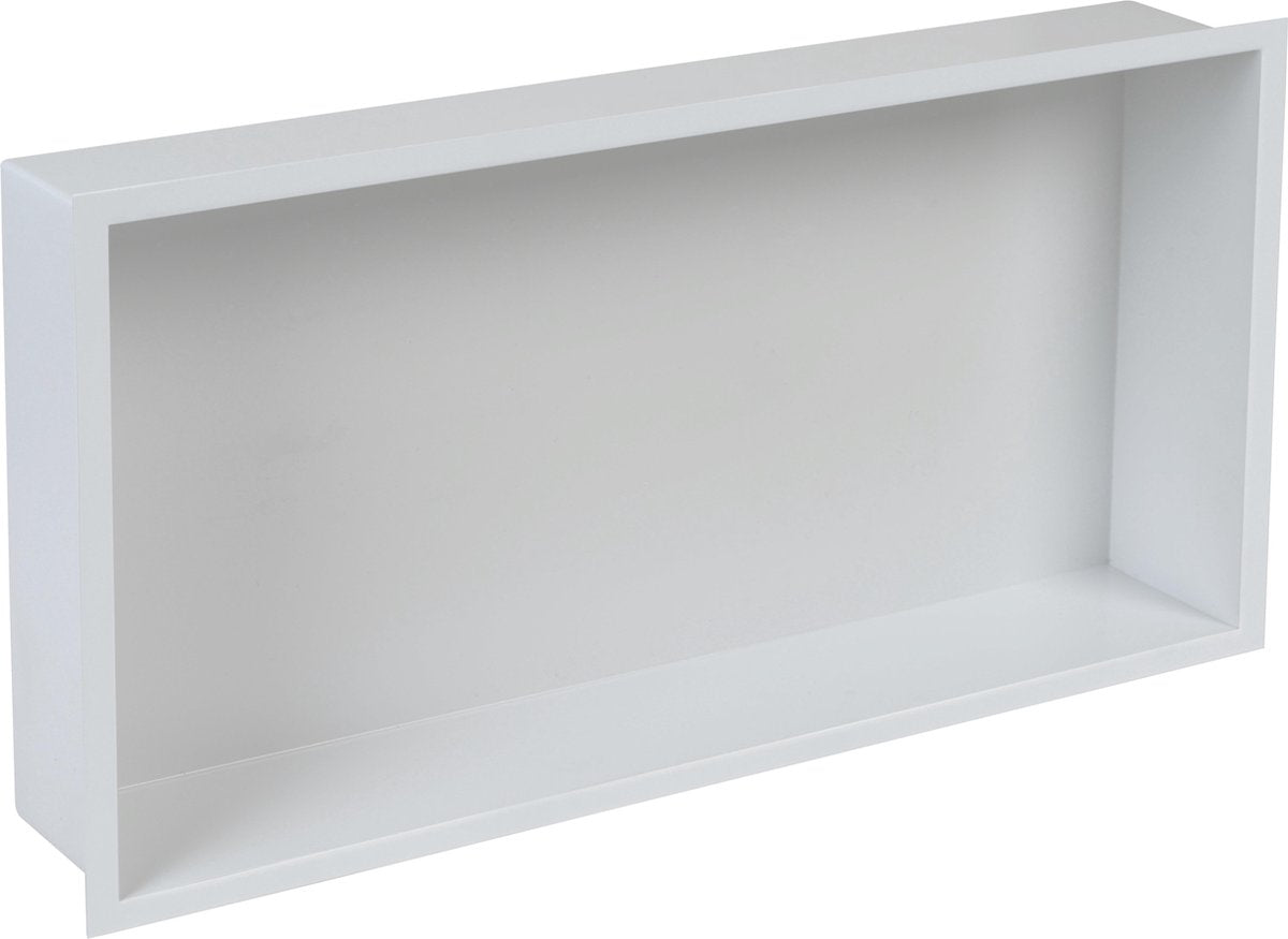 Niche encastrable pour boîte de réception Plieger - avec bride - acier inoxydable - 60x30x7,5 cm - blanc